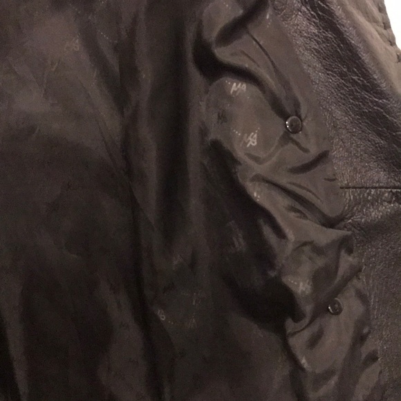 TEX Max Azria leather button down wide neck jacket - Picture 8 of 8